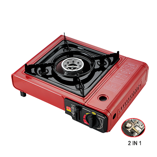 portable gas stove  2 in 1  with red color